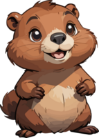 AI generated Beaver Animal Cartoon Design png