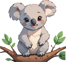 ai gegenereerd koala dier tekenfilm karakter png