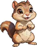 ai gegenereerd chipmunk tekenfilm dier klem png