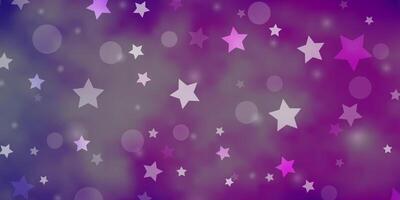 Light Pink vector layout with circles, stars.