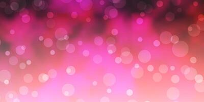 Light Pink vector background with circles.