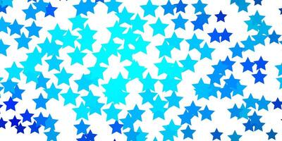 Dark BLUE vector background with small and big stars.