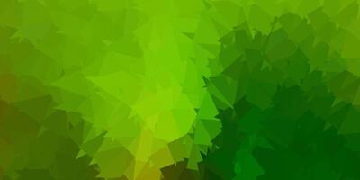 Dark green, yellow vector abstract triangle backdrop.