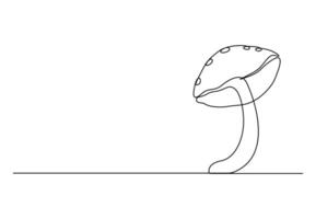 Mushroom in one continuous line drawing vector illustration. Free vector