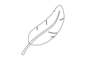 One line drawing bird feather. Premium vector