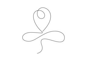 One continuous line drawing of path and location pointers simple pins on way between two points in linear style vector illustration