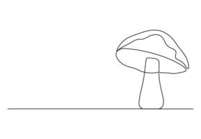 Mushroom in one continuous line drawing vector illustration. Free vector