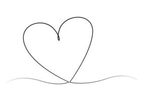 corazones continuo uno línea dibujo de amistad y amor concepto vector ilustración