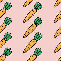 Carrots doodle style seamless pattern background vector