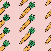 Carrots doodle style seamless pattern background vector