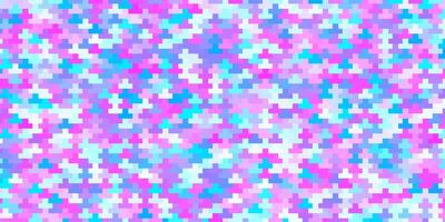 textura de vector de color rosa claro, azul en estilo rectangular.