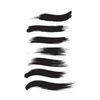 Black abstract paint Brush Stroke Set on white background Each with Unique Style vector