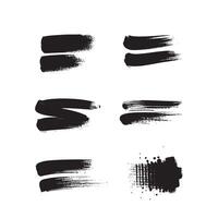 Black abstract paint Brush Stroke Set on white background Each with Unique Style vector