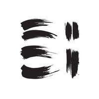 Black abstract paint Brush Stroke Set on white background Each with Unique Style vector