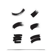 Black abstract paint Brush Stroke Set on white background Each with Unique Style vector