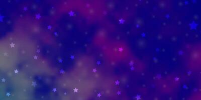 Light Pink, Blue vector background with colorful stars.