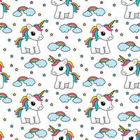 Cute cartoon character little unicorn. Seamless pattern for Baby Shower vector