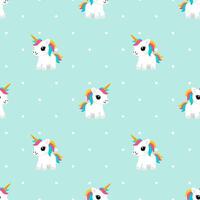 Seamless pattern with little unicorn for Baby Shower vector