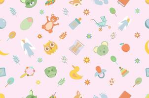 Stylish seamless patterns with funny cartoon vector