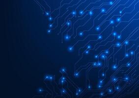 circuito tablero tecnología fondo, el circuito tablero envía señales a el operación de electrónico dispositivos, con ligero. vector ilustración
