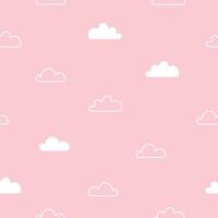 Cute clouds seamless pattern, cartoon background vector