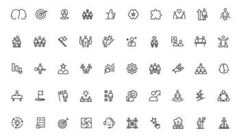 People and teamwork line icons collection. Big icon set in a flat design. Thin outline icons pack vector