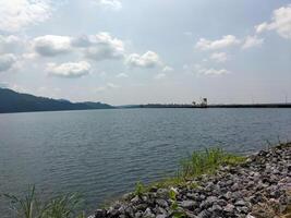 landscape view of Khundan Prakanchon Dam, Nakhon Nayok Province photo