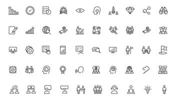 People and teamwork line icons collection. Big icon set in a flat design. Thin outline icons pack vector