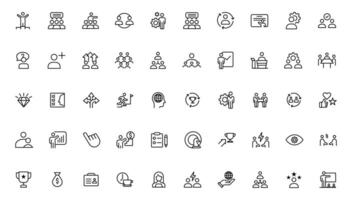 People and teamwork line icons collection. Big icon set in a flat design. Thin outline icons pack vector