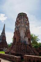 Wat Mahathat ancient at historical park at Ayutthaya Historical Park, Phra Nakhon Si Ayutthaya Province, Thailand photo