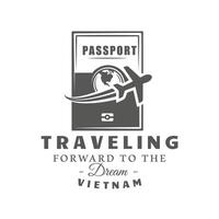 Travel label isolated on white background vector