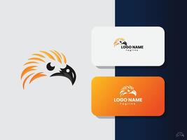 Eagle head logo design with gradient color vector