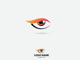 Eye care logo design with gradient color and white background vector