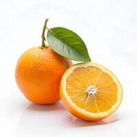 AI generated Fresh orange isolated on white background photo