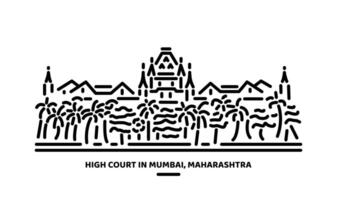 High Court of Maharashtra Mumbai Building illustration vector