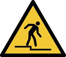 step down iso warning symbol vector