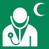 doctor with crescent iso symbol vector