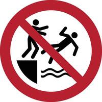 no pushing into water iso prohibition symbol vector