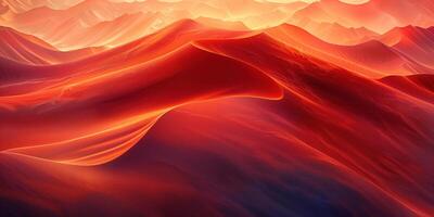 AI generated abstract background, dreamscape, fiery desert, red dunes photo