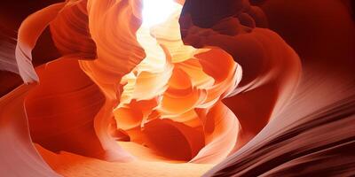 AI generated landscape in warm colors, view inside a sandstone canyon photo