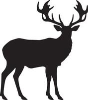 Elk Silhouette Vector Illustration White Background