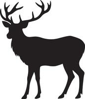 Elk Silhouette Vector Illustration White Background