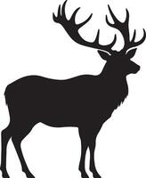 Elk Silhouette Vector Illustration White Background