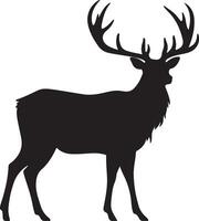 Elk Silhouette Vector Illustration White Background