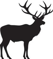 Elk Silhouette Vector Illustration White Background