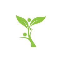 Green leaf logo icon vector