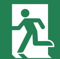 Emergency exit left hand iso symbol vector