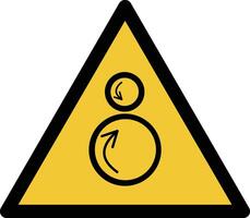 counter rotating rollers iso warning symbol vector