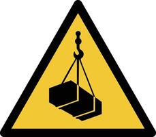 overhead or suspended load iso warning symbol vector