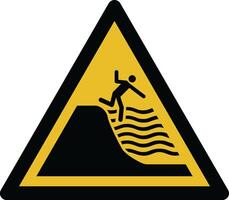 sudden drop to deep water iso warning symbol vector